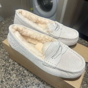 UGG Cream Shearling Lined Moccasins